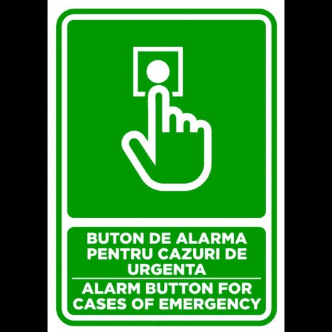 Semn pentru buton de alarma pentru cazuri de urgenta